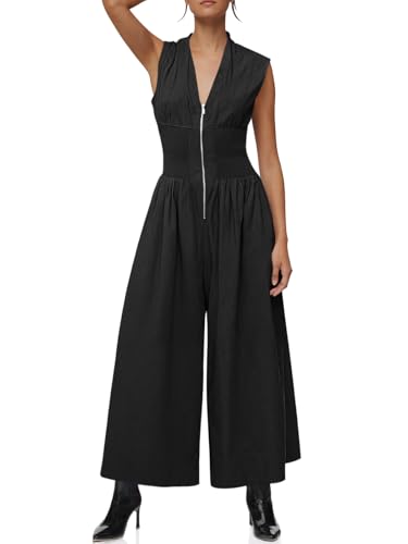 Smocked Zip Jumpsuit
