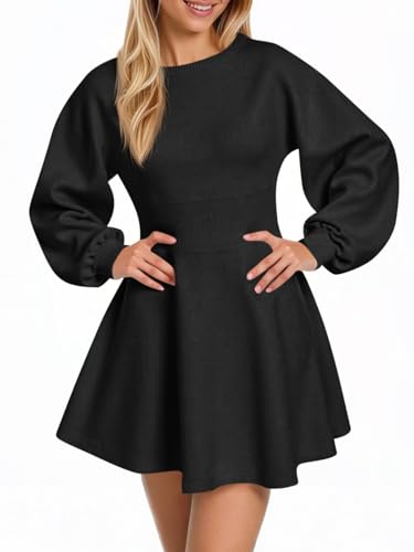 Puff Sleeve Sweater Dress