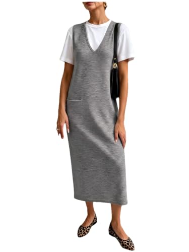 V Neck Knit Dress