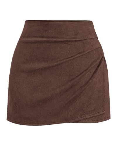 Faux Suede Ruched Skort