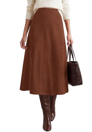 Faux Suede Midi Skirt
