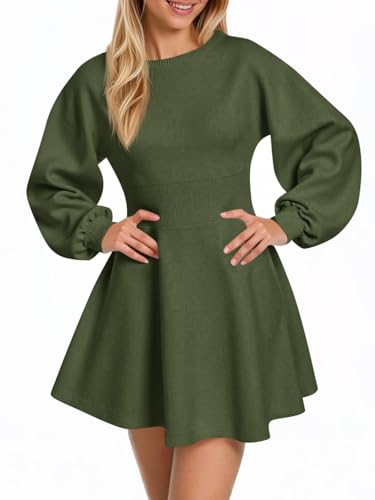 Puff Sleeve Sweater Dress