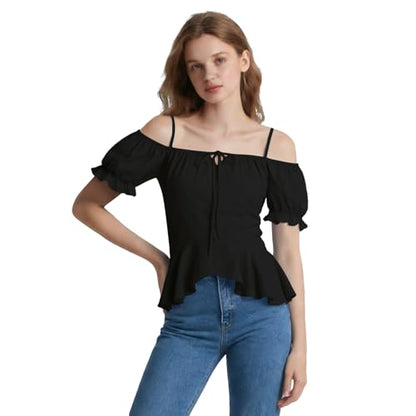 Off Shoulder Puff Blouse
