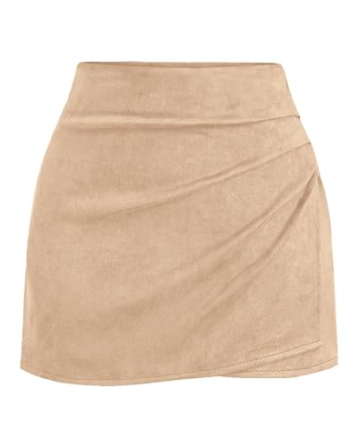 Faux Suede Ruched Skort