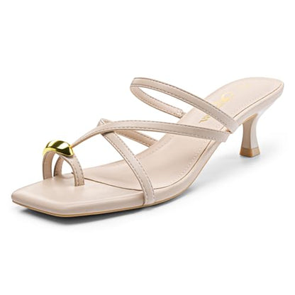 Square Open Toe Kitten Heels