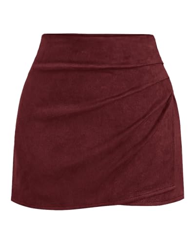 Faux Suede Ruched Skort