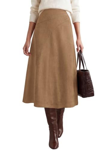 Faux Suede Midi Skirt