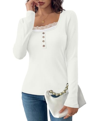 Lace Trim Long Sleeve Shirt