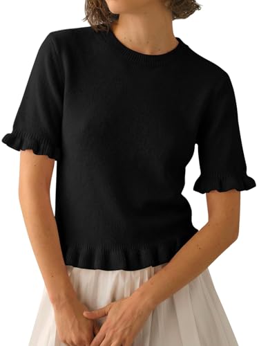 Short Sleeve Cropped Sweaters