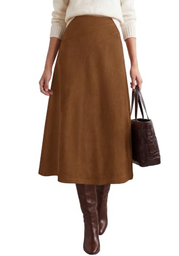 Faux Suede Midi Skirt