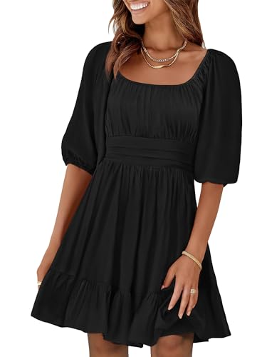ANRABESS Lantern Sleeve Dress