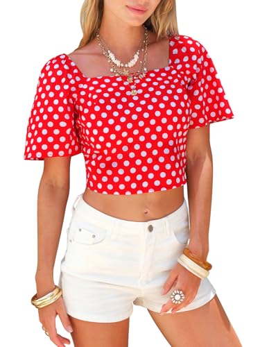 Cotton Polka Dot Crop Top