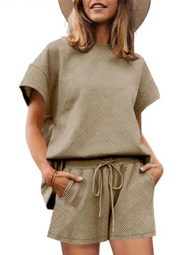 UNCLECAT Womens 2 Piece Lounge Sets Short Sleeve