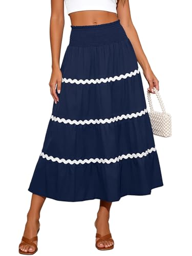 Smocked Boho Maxi Skirt