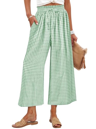 ANRABESS Gingham Palazzo Pants