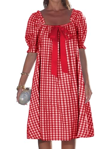 Gingham Babydoll Mini Dress
