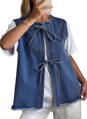 Distressed Denim Vest