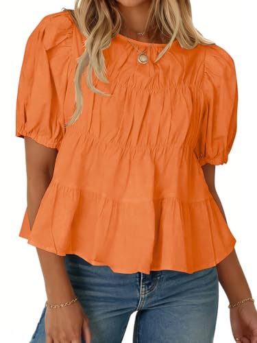 Cotton Puff Sleeve Babydoll Top