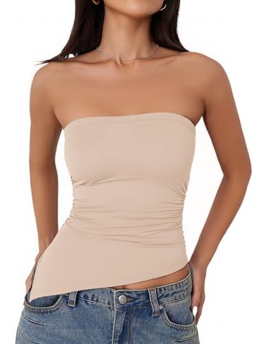 Asymmetrical Strapless Top