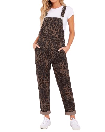 Leopard Denim Overalls