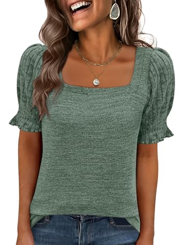 ANRABESS Puff Sleeve Top