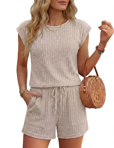 Ribbed Tie Waist Romper