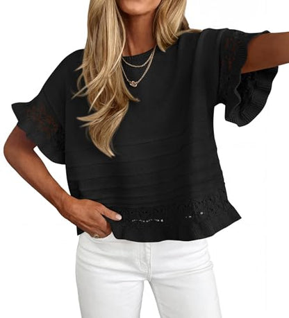 Cotton Short Sleeve Sweater