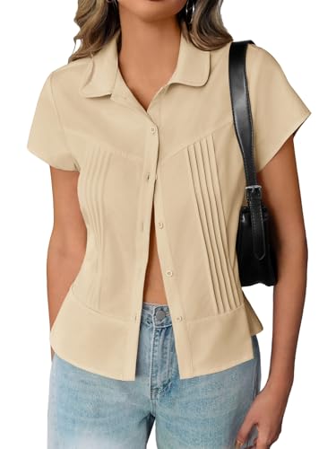 Pleated Button Blouse