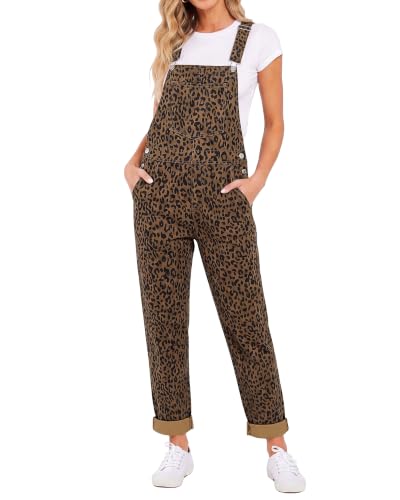 Leopard Denim Overalls