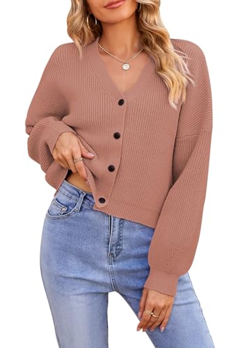 Button Down Cropped Cardigan