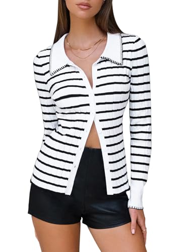 Striped Cardigan Sweater