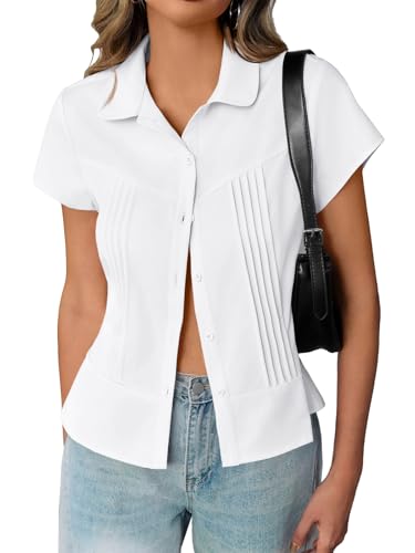 Pleated Button Blouse