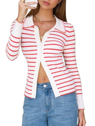 Striped Cardigan Sweater