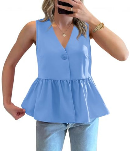 Peplum V-Neck Blouse