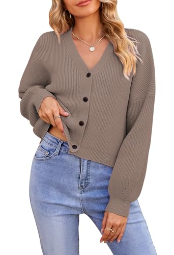 Button Down Cropped Cardigan