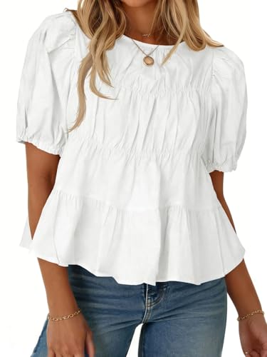 Cotton Puff Sleeve Babydoll Top