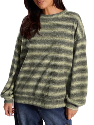 Striped Waffle Knit Sweatshirt