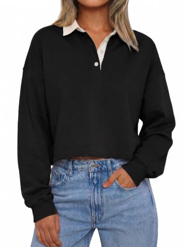Color Block Polo Sweatshirt