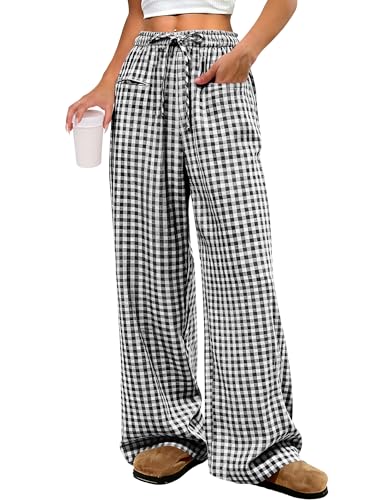 ANRABESS Striped Gingham Pants