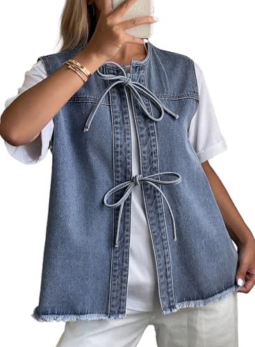 Distressed Denim Vest