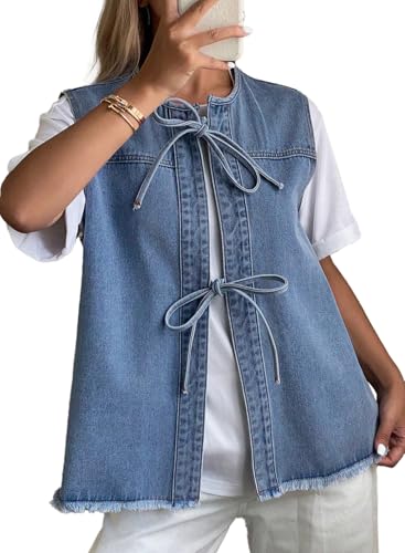 Distressed Denim Vest