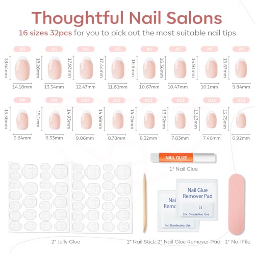 French Tip Oval Nails (32PK)
