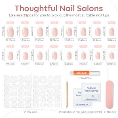 French Tip Oval Nails (32PK)