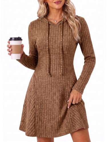 Hooded Knit Sweater Dress
