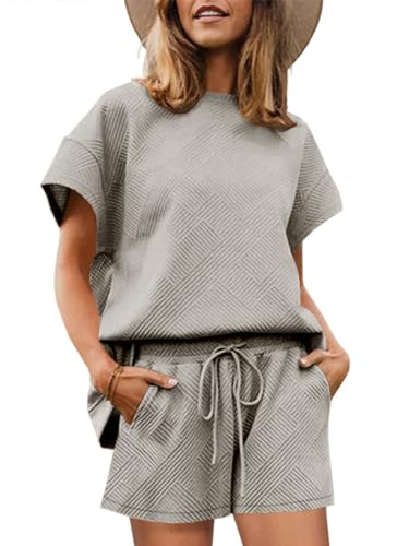 UNCLECAT Womens 2 Piece Lounge Sets Short Sleeve
