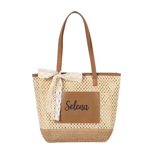 Personalized Straw Beach Bag