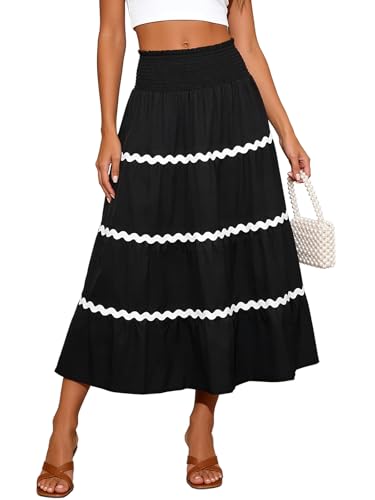 Smocked Boho Maxi Skirt