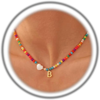 Initial Beaded Necklace