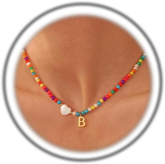 Initial Beaded Necklace