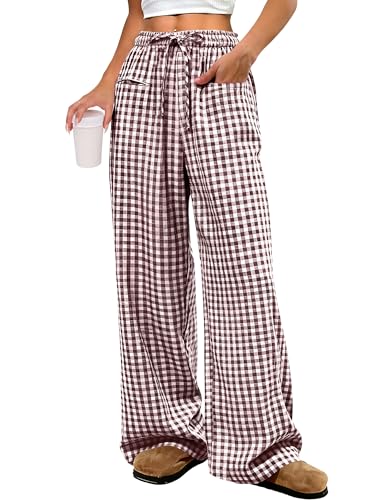 ANRABESS Striped Gingham Pants
